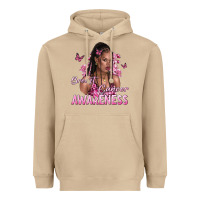 Mushroom breast cancer awareness afro woman Heavyweight Hoodie - NancyCooperArtShop