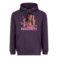 Plum breast cancer awareness afro woman Heavyweight Hoodie - NancyCooperArtShop