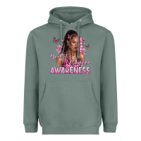 Sage breast cancer awareness afro woman Heavyweight Hoodie - NancyCooperArtShop