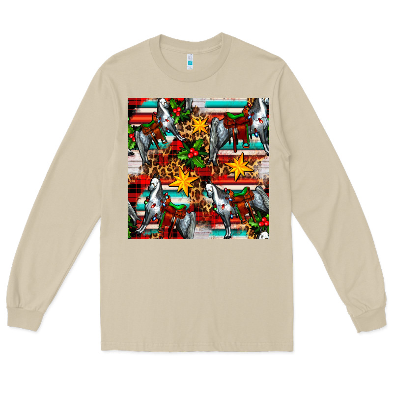 Christmas Horse Leopard Tartan Long Sleeve Tee by FaDigitalArtStudio | Teevron