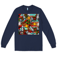 Navy christmas horse leopard tartan Long Sleeve Tee - FaDigitalArtStudio