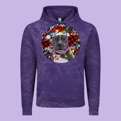Vintage Hoodie Pitbull And Buffalo Plaid
