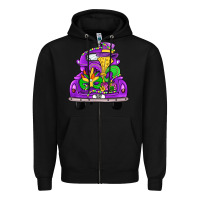 Black farm truck, mardi gras Zipper Hoodie - JahusDesignShop
