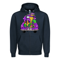Navy farm truck, mardi gras Zipper Hoodie - JahusDesignShop