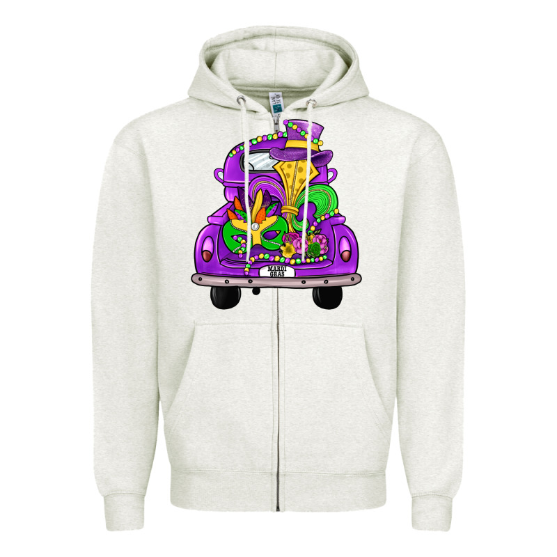 Farm Truck, Mardi Gras Zipper Hoodie by JahusDesignShop | Teevron