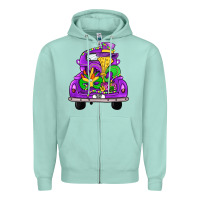 Seafoam farm truck, mardi gras Zipper Hoodie - JahusDesignShop
