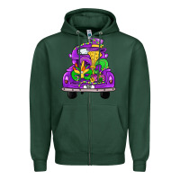 Sports Green farm truck, mardi gras Zipper Hoodie - JahusDesignShop
