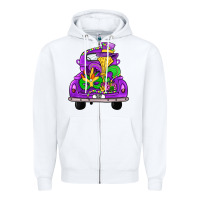 White farm truck, mardi gras Zipper Hoodie - JahusDesignShop
