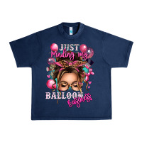 Navy just minding my balloon business messy bun Urban Heavy Tee - texasbilliewilder