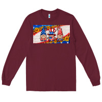 Burgundy usa gnome license plate Long Sleeve Tee - HRA Design Shop