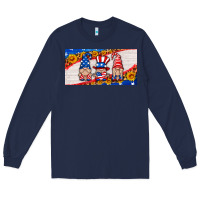 Navy usa gnome license plate Long Sleeve Tee - HRA Design Shop