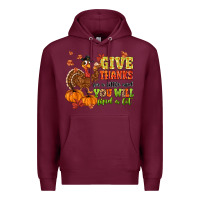 Burgundy give thanks for a little and you will find a lot Premium Hoodie - MaliasSmallBusiness