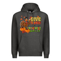 Charcoal Heather give thanks for a little and you will find a lot Premium Hoodie - MaliasSmallBusiness