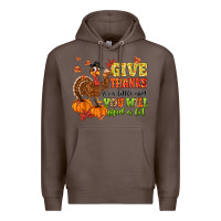 Coffee give thanks for a little and you will find a lot Premium Hoodie - MaliasSmallBusiness