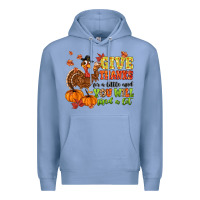 Colony Blue give thanks for a little and you will find a lot Premium Hoodie - MaliasSmallBusiness