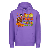 Purple give thanks for a little and you will find a lot Premium Hoodie - MaliasSmallBusiness
