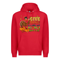 Red give thanks for a little and you will find a lot Premium Hoodie - MaliasSmallBusiness