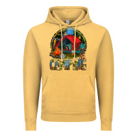 Vintage Mustard camping Vintage Hoodie - texasbilliewilder