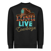 Black long live cowboys Heavyweight Sweatshirt - texasbilliewilder