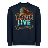 Navy long live cowboys Heavyweight Sweatshirt - texasbilliewilder