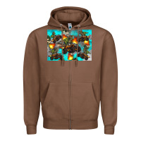 Chestnut Dinosaur monster truck Zipper Hoodie - Artiststas