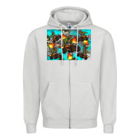 Dove Grey Dinosaur monster truck Zipper Hoodie - Artiststas