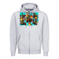 Heather Grey Dinosaur monster truck Zipper Hoodie - Artiststas