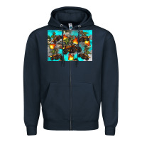 Navy Dinosaur monster truck Zipper Hoodie - Artiststas