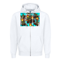 White Dinosaur monster truck Zipper Hoodie - Artiststas