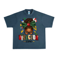 Midnight Navy director life afro messy bun Urban Heavy Tee - texasbilliewilder