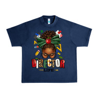Navy director life afro messy bun Urban Heavy Tee - texasbilliewilder