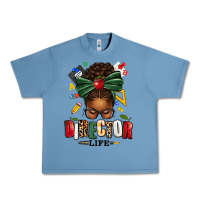 Pebble Blue director life afro messy bun Urban Heavy Tee - texasbilliewilder