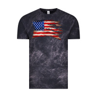 Cloud Black tattered american flag Vintage Tee - Zillion Design Studio