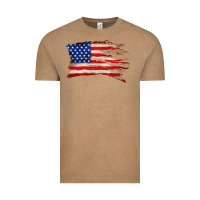 Vintage Coffee tattered american flag Vintage Tee - Zillion Design Studio