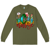 Army Green christmas icu nurse Long Sleeve Tee - FaDigitalArtStudio