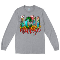 Heather Grey christmas icu nurse Long Sleeve Tee - FaDigitalArtStudio