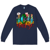 Navy christmas icu nurse Long Sleeve Tee - FaDigitalArtStudio