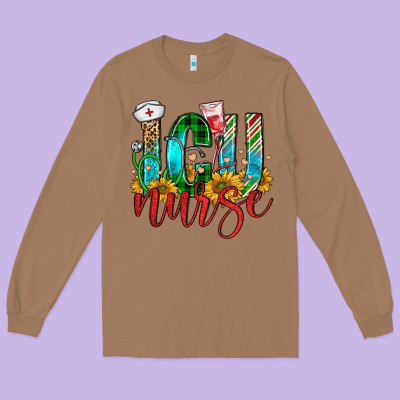 Christmas Icu Nurse Long Sleeve Tee Designed By Fadigitalartstudio