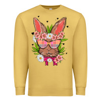 Antique Gold bunny with floral Premium Sweatshirt - MaliasSmallBusiness