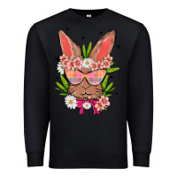 Black bunny with floral Premium Sweatshirt - MaliasSmallBusiness