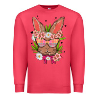Cardinal bunny with floral Premium Sweatshirt - MaliasSmallBusiness