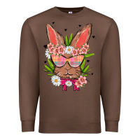 Chestnut bunny with floral Premium Sweatshirt - MaliasSmallBusiness