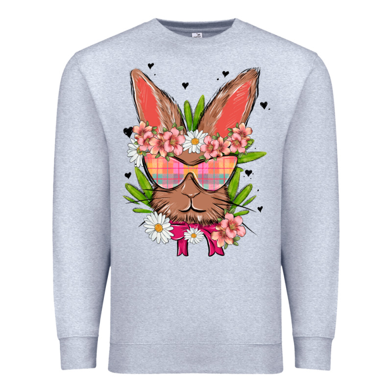 Bunny With Floral Premium Sweatshirt by MaliasSmallBusiness | Teevron