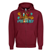 Burgundy teaching my tribe Zipper Hoodie - BundleAndBundleShop