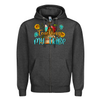 Charcoal Heather teaching my tribe Zipper Hoodie - BundleAndBundleShop