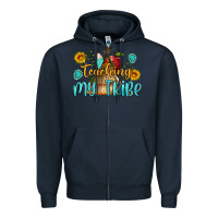Navy teaching my tribe Zipper Hoodie - BundleAndBundleShop