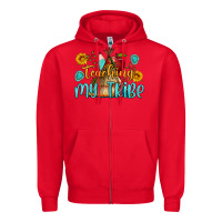 Red teaching my tribe Zipper Hoodie - BundleAndBundleShop