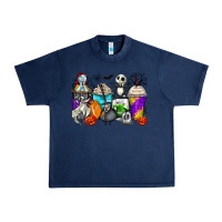 Navy halloween cartoon characters coffee cups Urban Heavy Tee - Zillion Design Studio