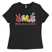 Black peace love easter Ladies Tee - AdoDesignShop