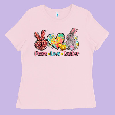 Peace Love Easter Ladies Tee Designed By Adodesignshop